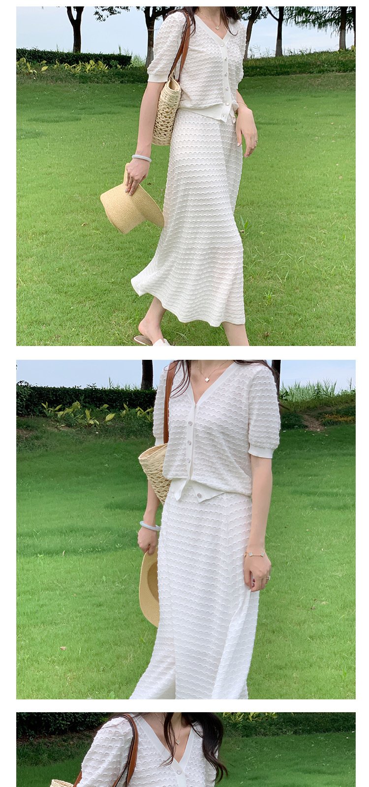 レディース ニット カーディガン スカート 半袖 ゆったり 春夏 体型カバー 春 夏 上品 セットアップ ポリエステル