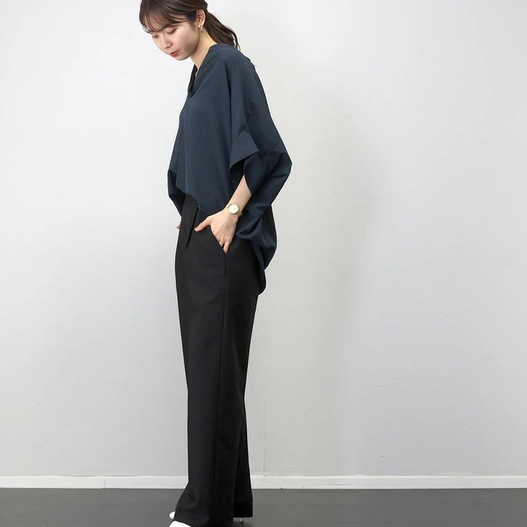 シャツ ボーダー ストライプ 無地 ゆったり 春夏 体型カバー 夏服 前開き Vネック 春 夏 シンプル 韓国ファッション カバーオール