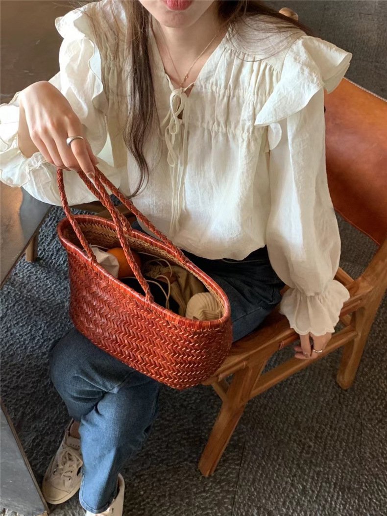 シャツ 長袖 きれいめ 韓国風 前開き Vネック フレア 上品 シフォン フリル タイ ストレッチ