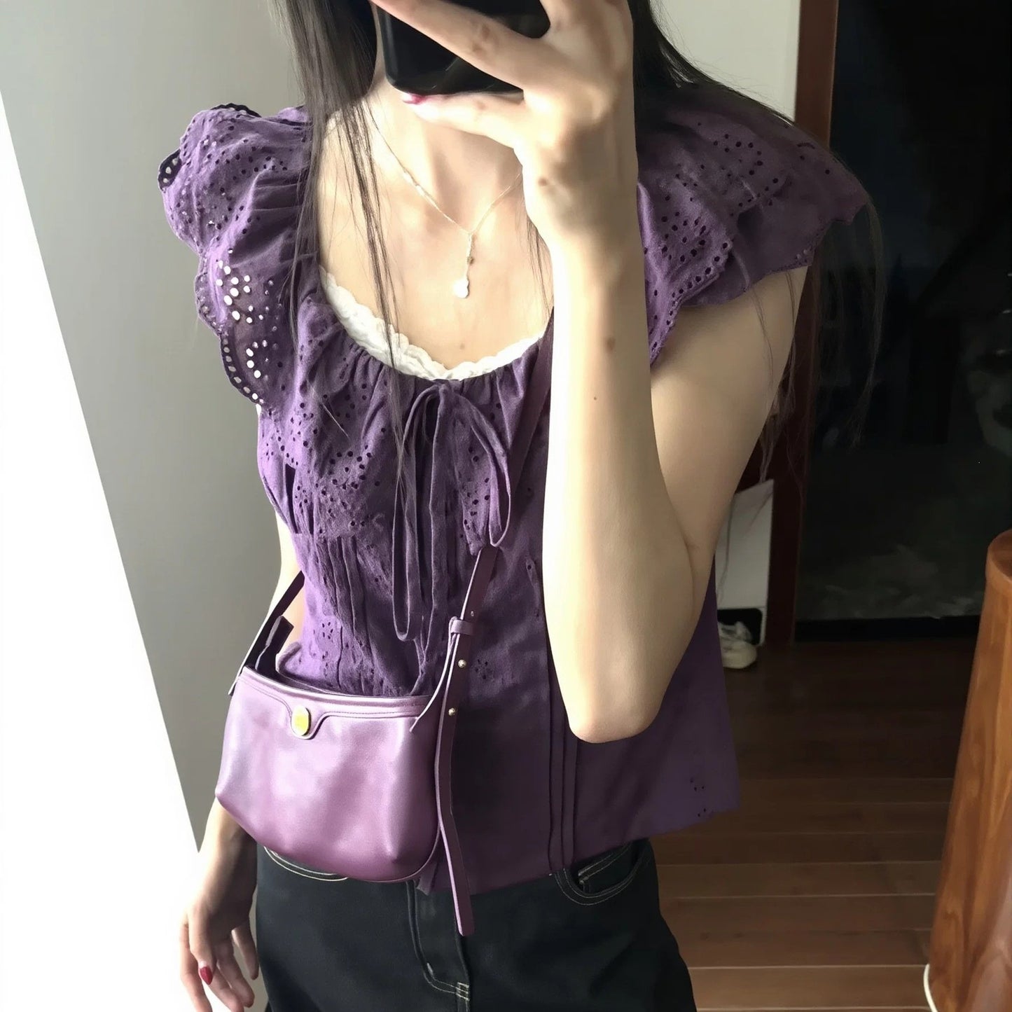 レディース シャツ 半袖 コットン 綿 春夏 きれいめ 前開き 春 夏 ラウンドネック 上品 クルーネック フリル オフショルダー ロリータ レギュラー
