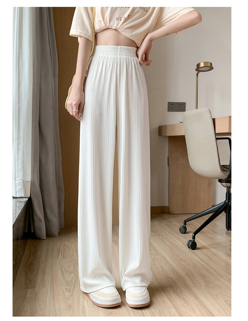 レディース パンツ 無地 ゆったり ワイド 春夏 カジュアル 春 夏 秋 シンプル ロング ストレート シフォン ロングパンツ ワイドパンツ 薄手 美脚 ドレープ ハイウエスト ストレッチ