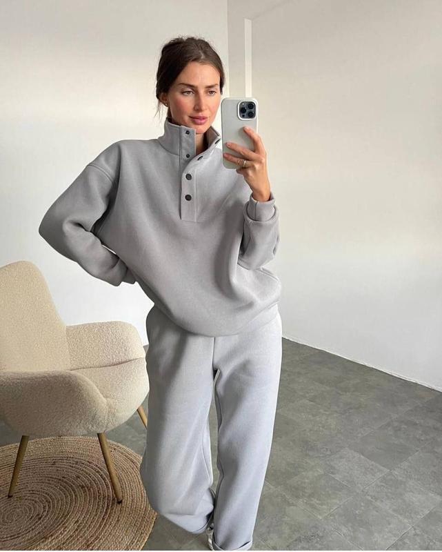 レディース トップス パンツ ボトムス ルームウェア 部屋着 セットアップ ミディアム テーパードパンツ ロング アンクル丈 長袖 ドロップショルダー 襟付き スタンドカラー ストリート ポケット ボタン アメカジ シンプル カジュアル おしゃれ かっこいい こなれ感 ラフ ボーイッシュ ベーシック 無地 春 秋 ママ 学生 学校 通学 部活 お出かけ アウトドア 旅行 ジム 公園 休日 韓国 オルチャン コーデ 体型カバー 普段使い 着回し S M L XL ホワイト ブラック グレー ベージュ