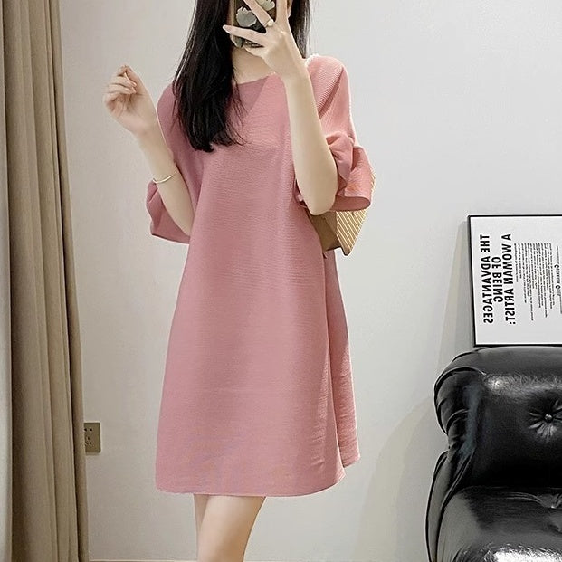 2way ワンピース ミニワンピース 5分袖 ラウンドネック チュニック かわいい 可愛い 大人可愛い きれいめ シンプル レトロ おしゃれ かっこいい カジュアル こなれ感 個性的 魅力的 主役級 存在感 抜け感 春 夏 ベーシック ナチュラル エレガント キュート フェミニン ガーリー 無地 女性用 レディース ママ OL 通勤 オフィス 学生 通学 デート お出かけ ランチ 旅行 休日 カフェ ショッピング コンパ 普段使い デイリー 着回し 重ね着 美脚 ワンサイズ トレンド モテ ゆったり
