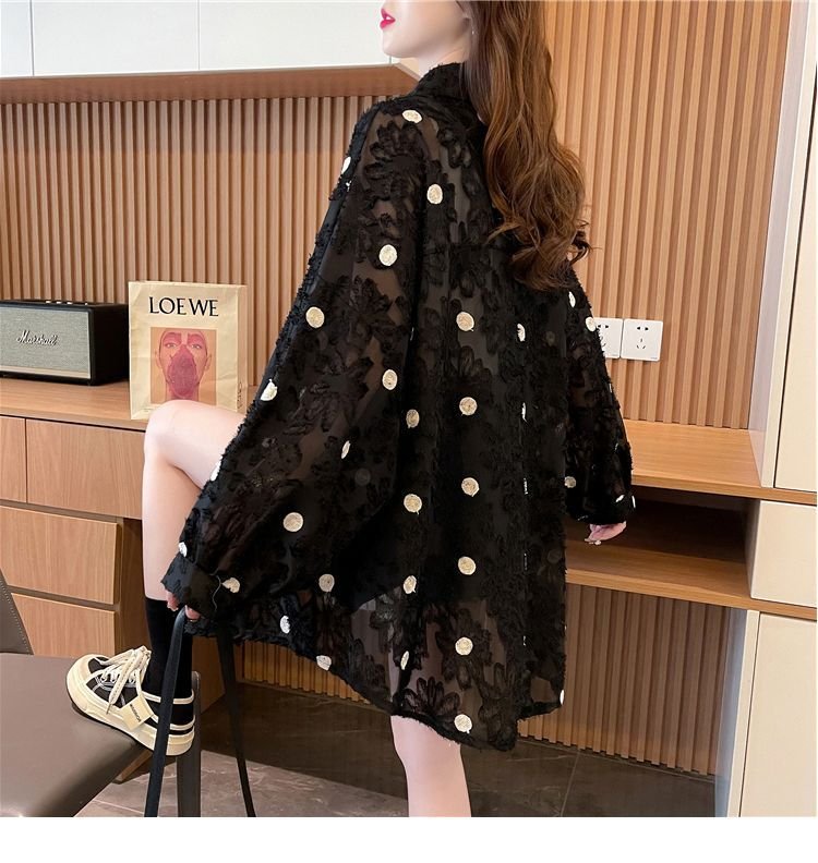 シャツ コート ジャケット 長袖 ゆったり 春夏 カジュアル 前開き 春 夏 ミモレ 薄手 ポリエステル