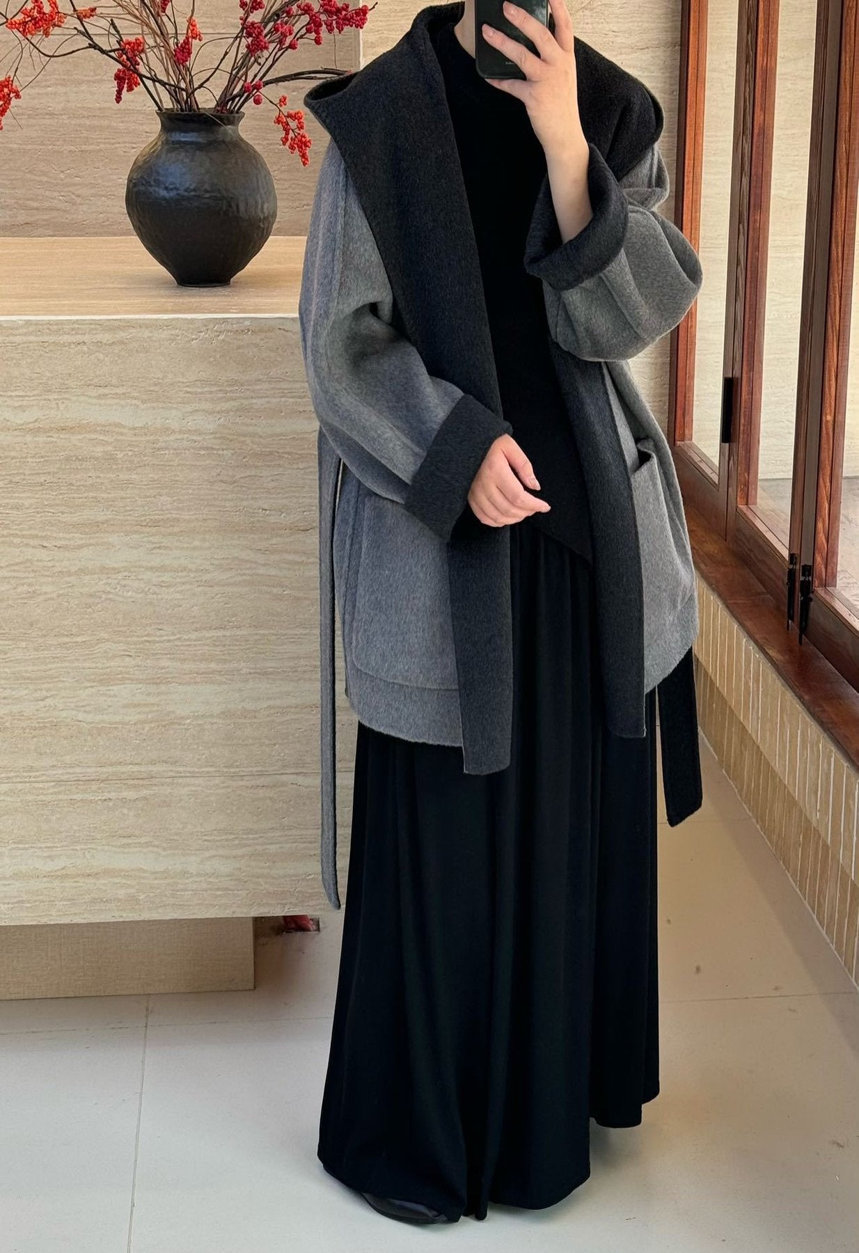 レディース コート ジャケット 長袖 無地 ゆったり 秋冬 秋 きれいめ 通勤 オフィス 体型カバー 膝丈 レース シンプル 冬 リボン ウール 厚手 リバーシブル