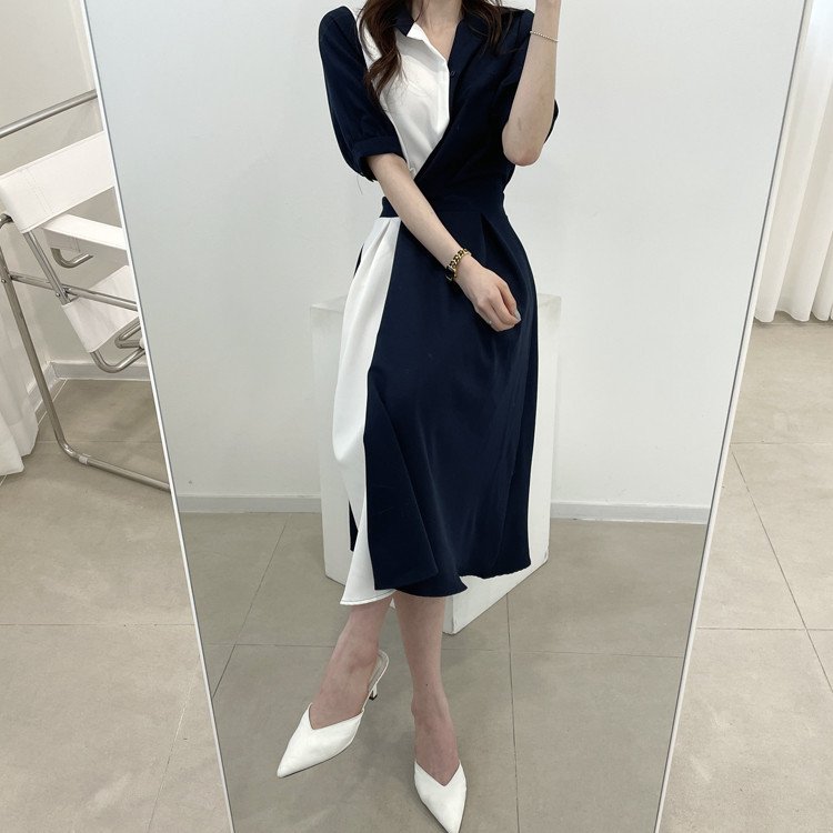 ワンピース 無地 春夏 可愛い 春 夏 シンプル ロング Aライン ハイウエスト