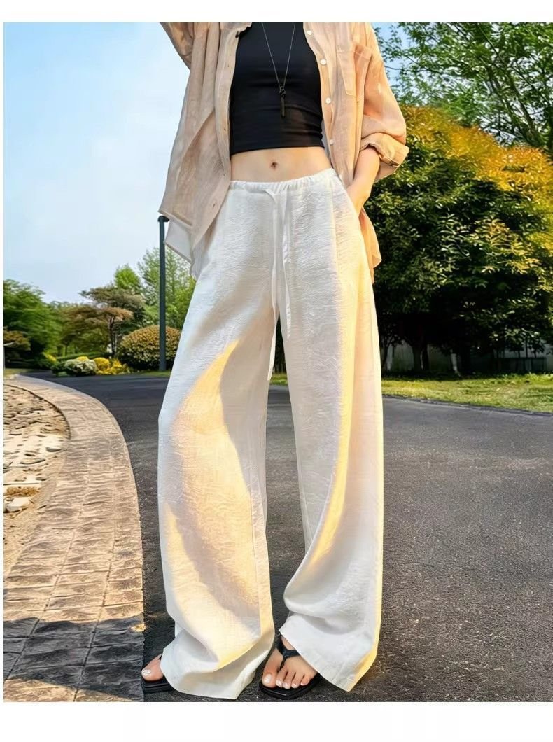 レディース パンツ コットン 綿 リネン 夏 秋冬 カジュアル 白 秋 冬 ロング ロングパンツ 麻