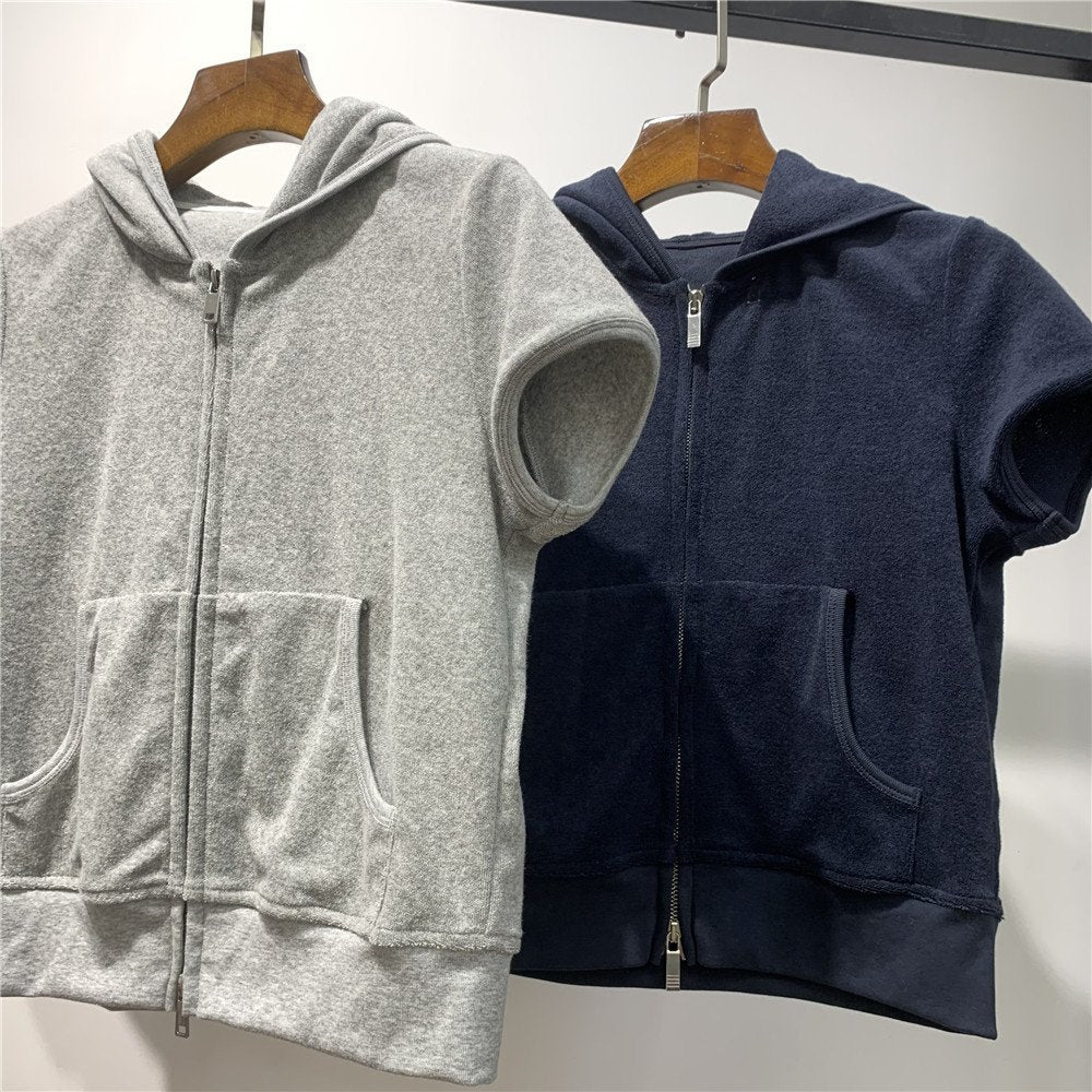 レディース シャツ ジャケット パーカー 半袖 春夏 カジュアル 前開き 春 夏 シンプル フード アウター ポリエステル
