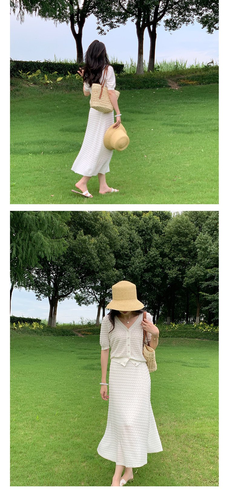 レディース ニット カーディガン スカート 半袖 ゆったり 春夏 体型カバー 春 夏 上品 セットアップ ポリエステル