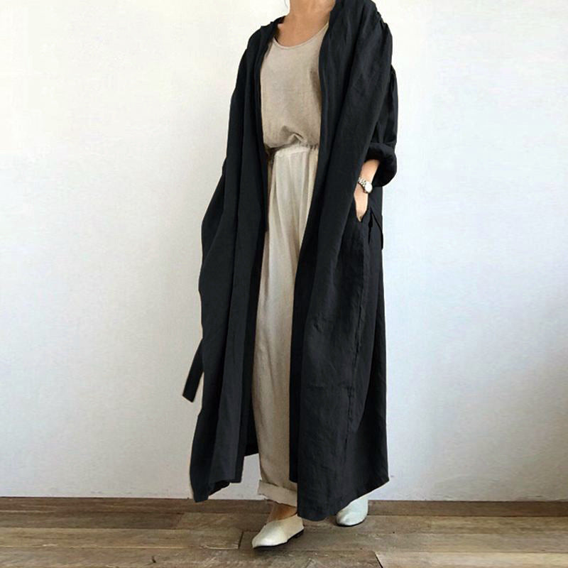 レディース コート アウター 上着 ロング 長袖 ノーカラー ストレート Iライン オーバーサイズ ベルト ウエストマーク ウエストリボン きれいめ シンプル カジュアル 上品 おしゃれ かっこいい レトロ こなれ感 ラフ ガーリー ベーシック ナチュラル 無地 春 秋 お出かけ 休日 重ね着 楽ちん 体型カバー 普段使い 着回し レイヤード トレンド 流行 定番 S M L XL 2XL 3XL 4XL 5XL 小さいサイズ 大きいサイズ ビッグ ゆったり ゆる 黒 ブラック 茶色 ブラウン オレンジ