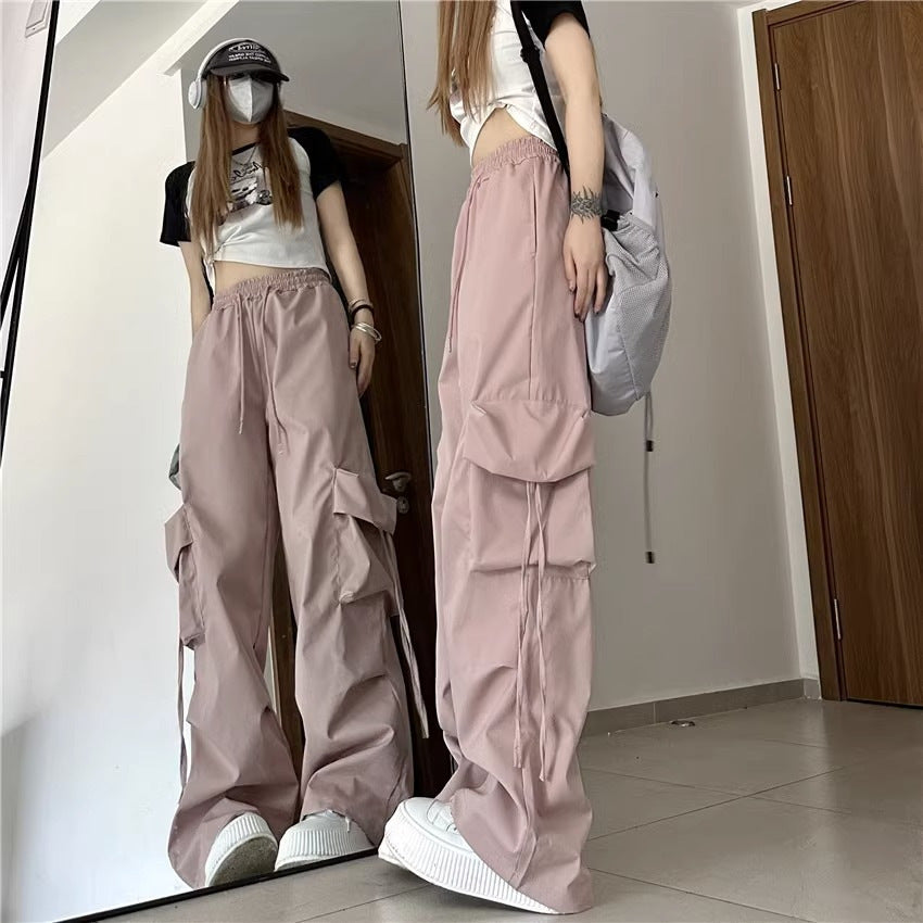 レディース パンツ ボトムス カーゴパンツ 丈長 ロング ワイド ストリート ポケット ハイウエスト ドロスト シンプル カジュアル おしゃれ かっこいい こなれ感 メンズライク ボーイッシュ ルーズ クール 抜け感 無地 春 夏 秋 冬 オールシーズン ママ 通勤 学生 学校 通学 デート お出かけ 旅行 公園 女子会 休日 ショッピング お花見 普段使い 着回し トレンド 流行 M L XL 2XL 大きいサイズ ブラック ダークグレー イエロー ベージュ ブルー グリーン ベーシックカラー