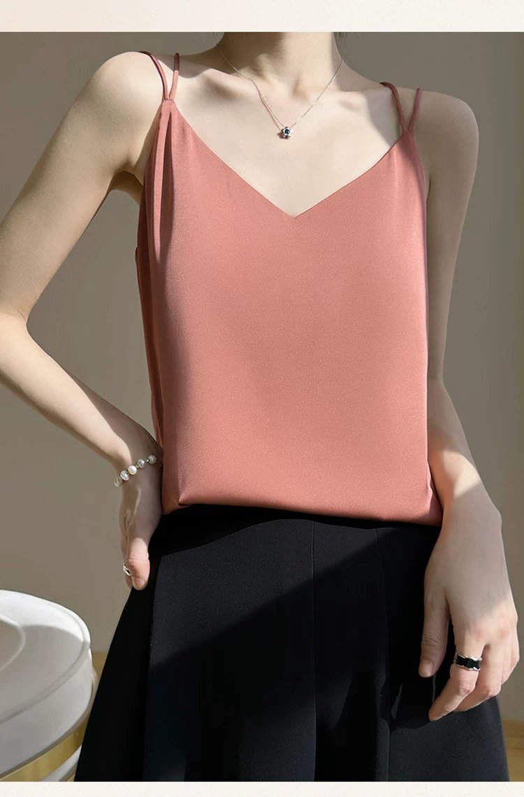レディース シャツ トップス ベスト 春夏 カジュアル きれいめ 前開き 春 白 夏 膝丈 レース 上品 サテン ラップ インナー