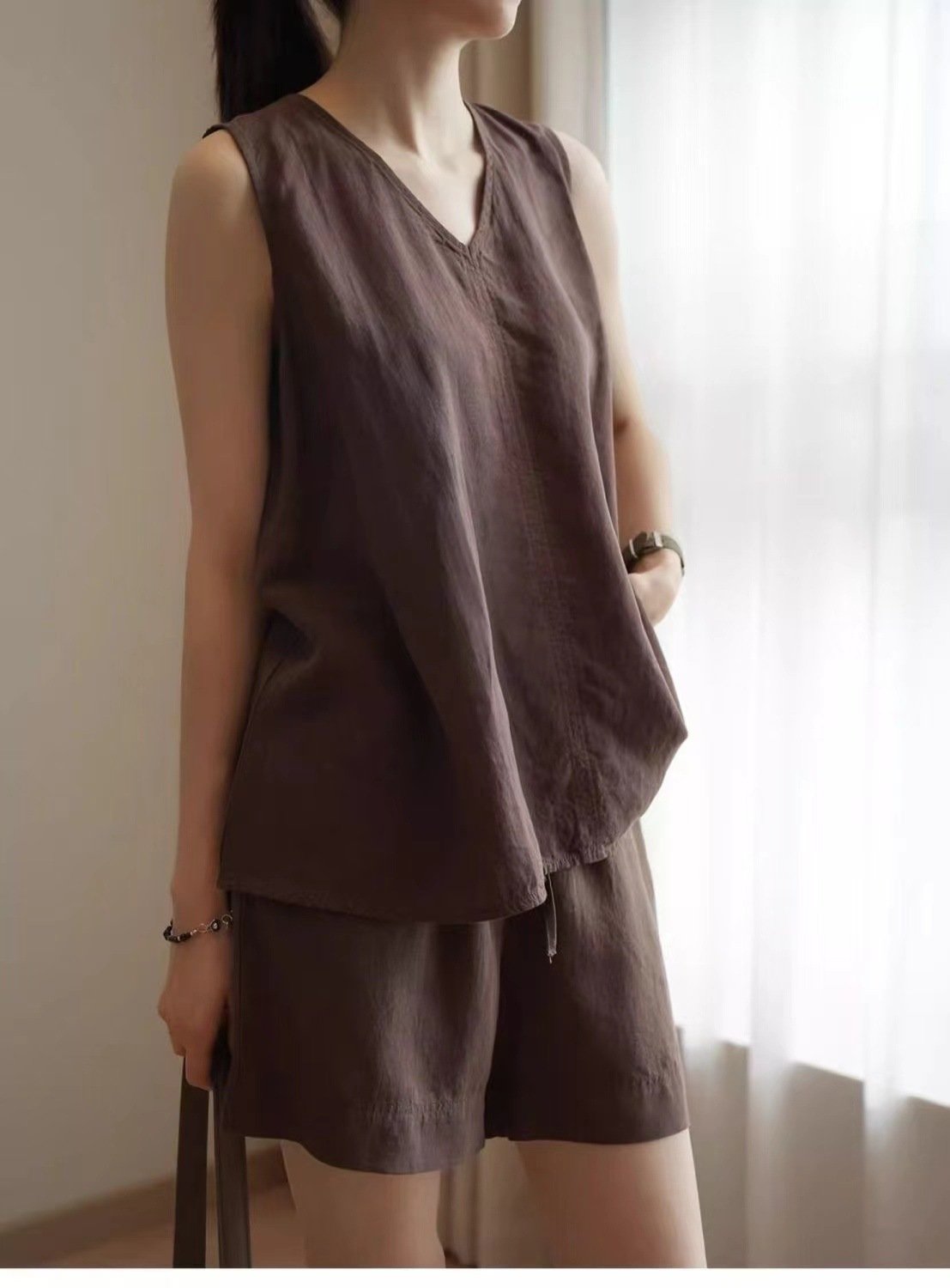 レディース Tシャツ パンツ 無地 ゆったり コットン 綿 麻 春夏 きれいめ 通勤 春 ショート 夏 ショートパンツ シンプル シャツ 切り替えデザイン タンクトップ セットアップ 都会的