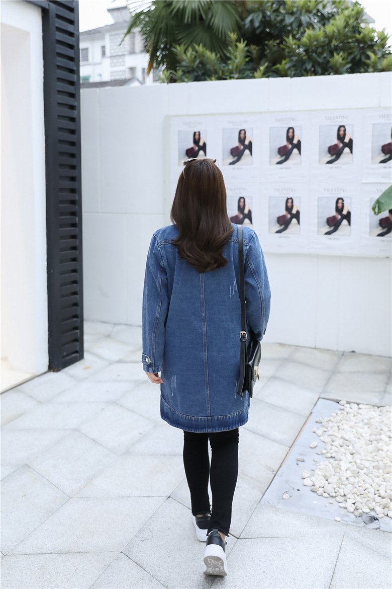 レディース ジャケット 長袖 無地 ゆったり デニム 春 秋 カジュアル きれいめ 通勤 体型カバー 大きいサイズ Vネック シンプル デニムジャケット