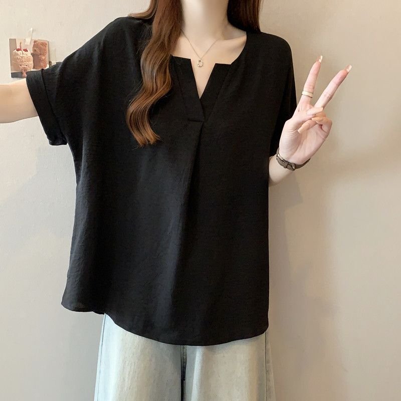 レディース Tシャツ 半袖 無地 ゆったり 春夏 カジュアル Vネック 春 夏 シャツ レギュラー ポリエステル