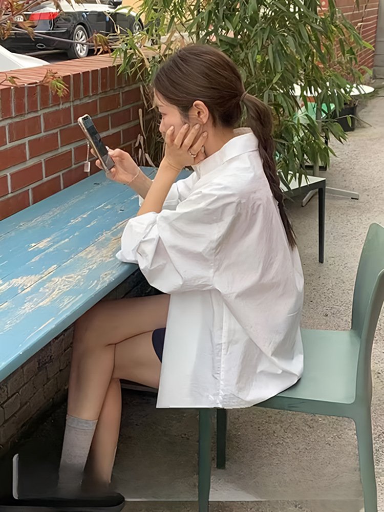 レディース シャツ コート 長袖 無地 ゆったり 春夏 カジュアル 韓国風 重ね着 前開き 春 夏 秋 シンプル 切り替えデザイン ポリエステル UVカット