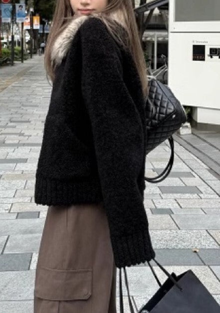 レディース コート アウター 上着 羽織 前開き ミディアム ショート 長袖 ドロップショルダー 襟付き オーバーサイズ ファスナー ポケット フェイクファー かわいい 大人可愛い シンプル カジュアル おしゃれ レトロ こなれ感 ラフ スポーティー ガーリー 存在感 ベーシック ワイルド 無地 秋 冬 ママ 通勤 学生 デート お出かけ お泊まり アウトドア イベント 旅行 公園 女子会 休日 ショッピング カフェ ランチ 韓国 モテS M L ゆったり ゆる ブラック ベーシックカラー 大人カラー