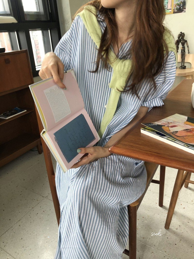 ワンピース 半袖 長袖 ボーダー ストライプ 春夏 きれいめ レトロ 通勤 春 夏 ロング 襟付き 切り替えデザイン