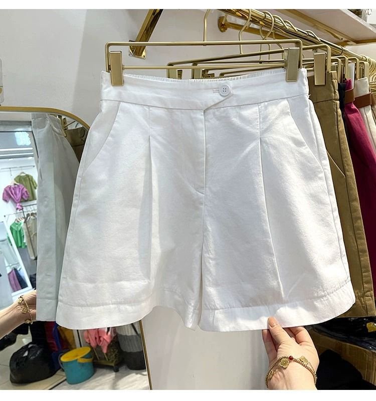 レディース パンツ ゆったり ワイド コットン 綿 夏 きれいめ 通勤 大きいサイズ ショート ショートパンツ 上品 薄手 切り替えデザイン