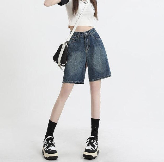 レディース パンツ ボトムス ストレートパンツ デニムパンツ 膝丈 膝上 ミドル丈 ポケット ハイウエスト ボタン かわいい シンプル カジュアル おしゃれ かっこいい ラフ ボーイッシュ ガーリー 学生風 ベーシック アクティブ ナチュラル 無地 夏 ママ 通勤 学生 デート お出かけ お泊まり アウトドア 旅行 公園 女子会 休日 ショッピング 脚長 普段使い モテ トレンド 定番 XS S M L XL 2XL 小さいサイズ 大きいサイズ ゆったり 水色 ブルー ベーシックカラー
