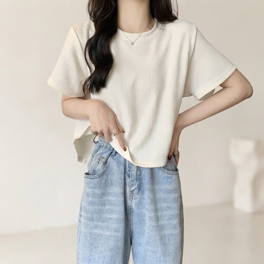 レディース シャツ トップス Tシャツ 半袖 無地 ゆったり 春夏 きれいめ 前開き Vネック 春 ショート 夏 シンプル 上品 カットソー ベーシック レギュラー