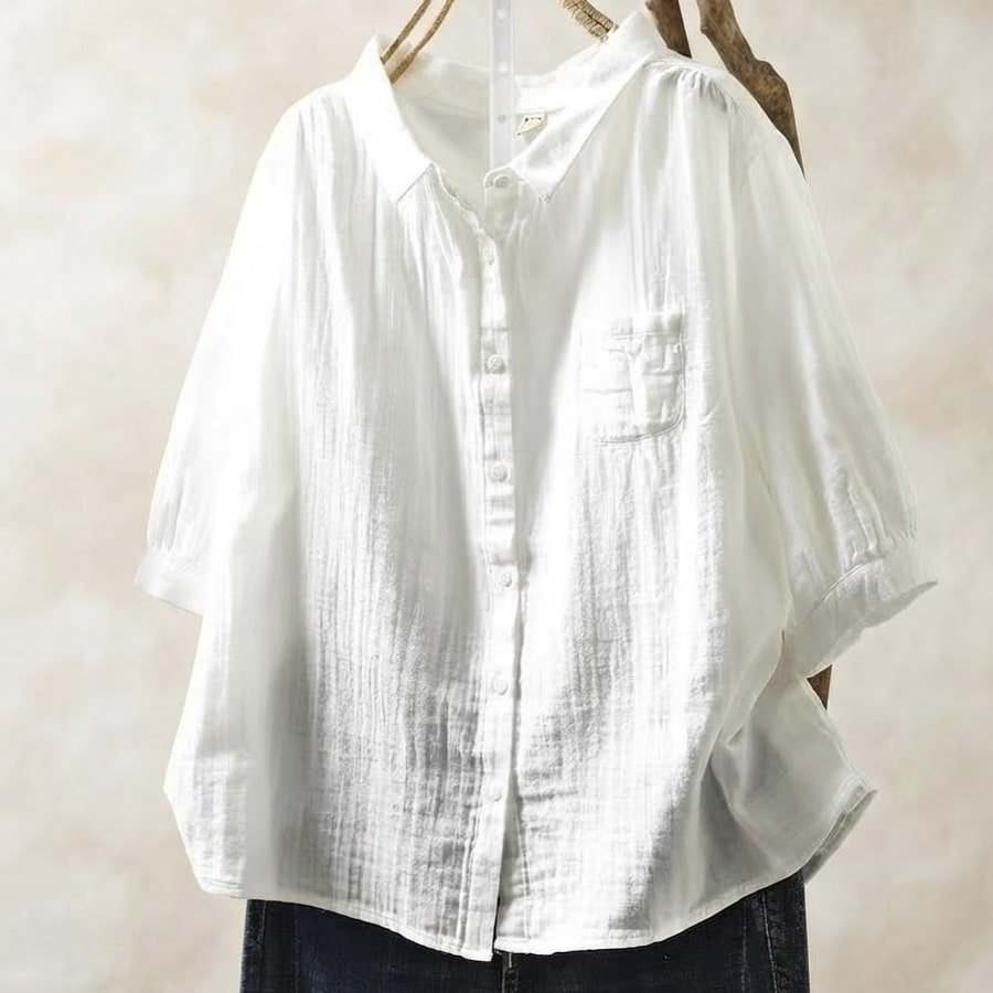 シャツ トップス 半袖 無地 ゆったり 春夏 カジュアル きれいめ 通勤 夏服 前開き 春 夏 シンプル 薄手 襟付き ベーシック レギュラー ボタン ポリエステル