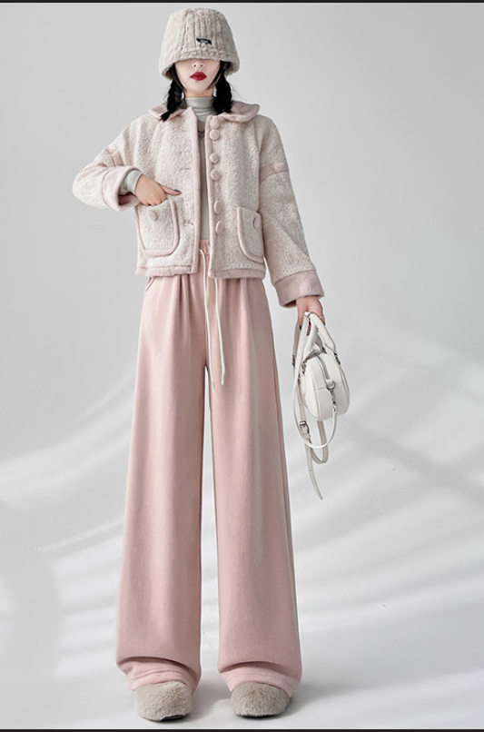 レディース パンツ ボトムス 裏起毛 ロングパンツ ワイドパンツ ロング ワイド ストレート ストリート ハイウエスト ウエストゴム ドロスト アメカジ かわいい 大人可愛い シンプル カジュアル おしゃれ こなれ感 ボーイッシュ ルーズ 抜け感 ベーシック 無地 秋 冬 ママ 学生 学校 通学 デート お出かけ アウトドア イベント 旅行 公園 女子会 休日 ライブ コンパ カフェ 韓国 コーデ 防寒 体型カバー 脚長 普段使い 着回し M L XL ホワイト ブラック ブラウン グレー ピンク レッド