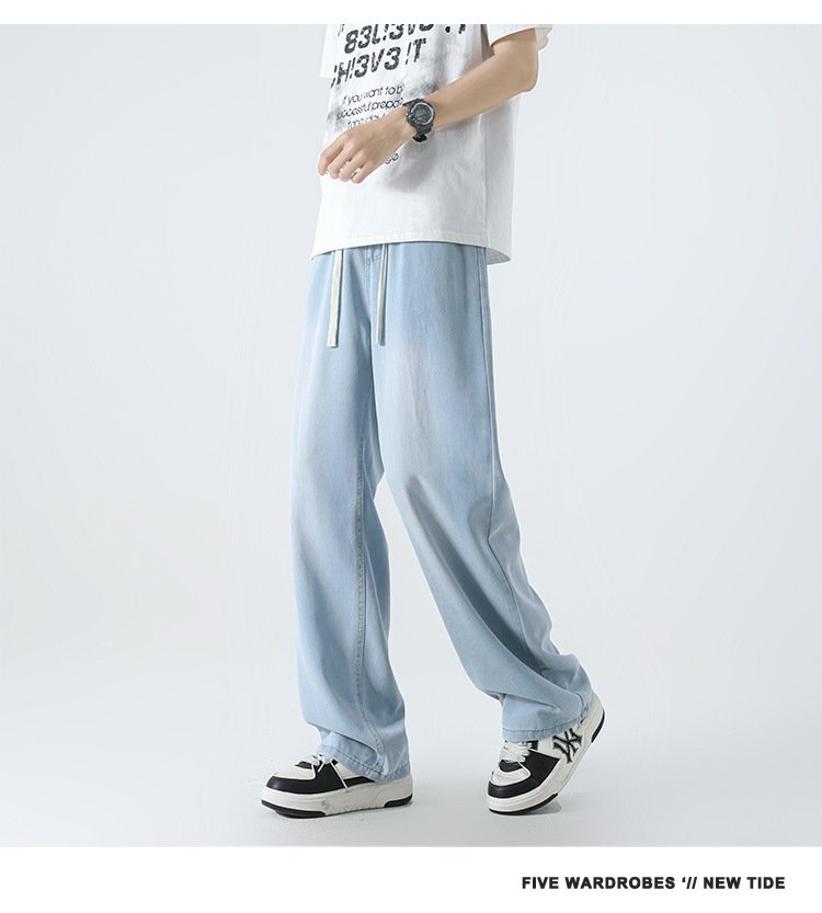 パンツ ゆったり ワイド デニム 春夏 春 夏 ストレートパンツ ロング ストレート 薄手