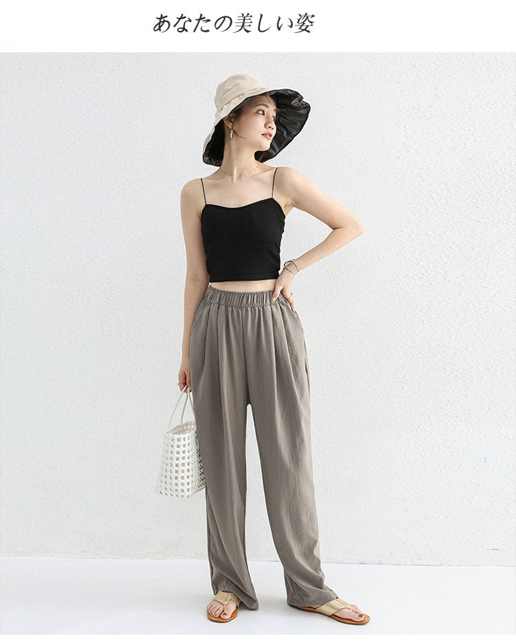 レディース パンツ ゆったり 春夏 カジュアル 春 夏 ポリエステル