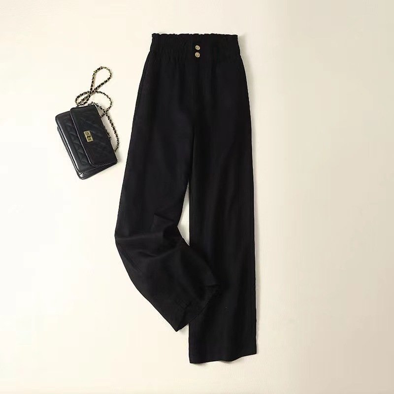 レディース パンツ 花柄 無地 ワイド コットン 綿 麻 春夏 カジュアル 春 夏 シンプル 上品 リボン ワイドパンツ ウエストリボン 薄手 ハイウエスト