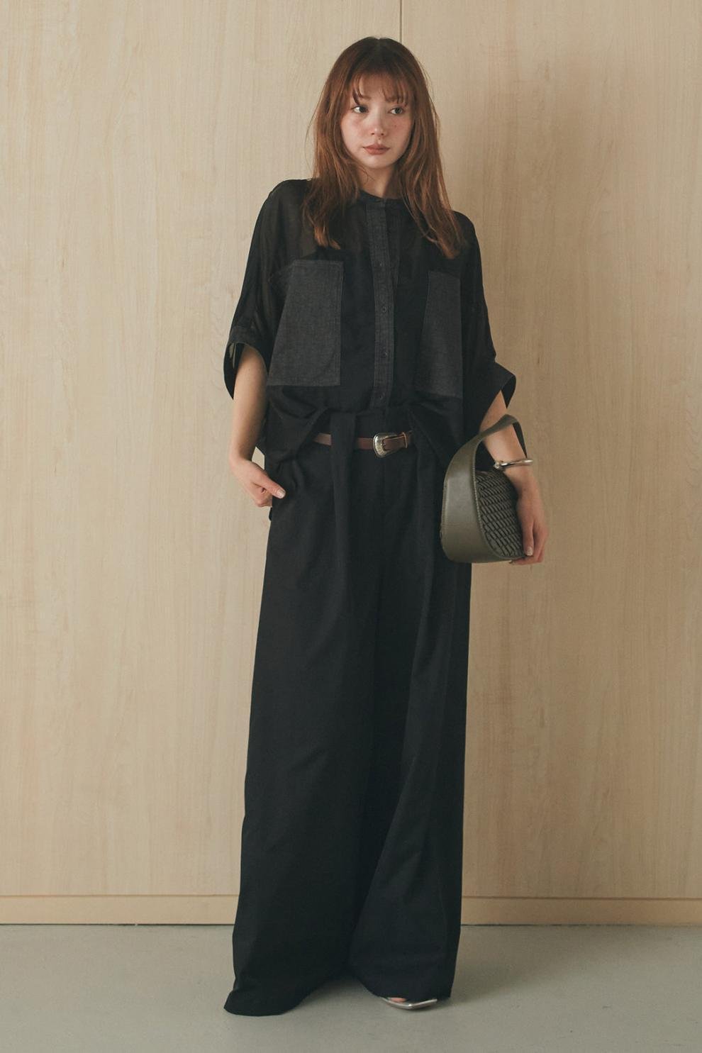 レディース トップス 半袖 無地 ゆったり デニム 春夏 カジュアル きれいめ 通勤 春 夏 シンプル 上品 都会的 配色