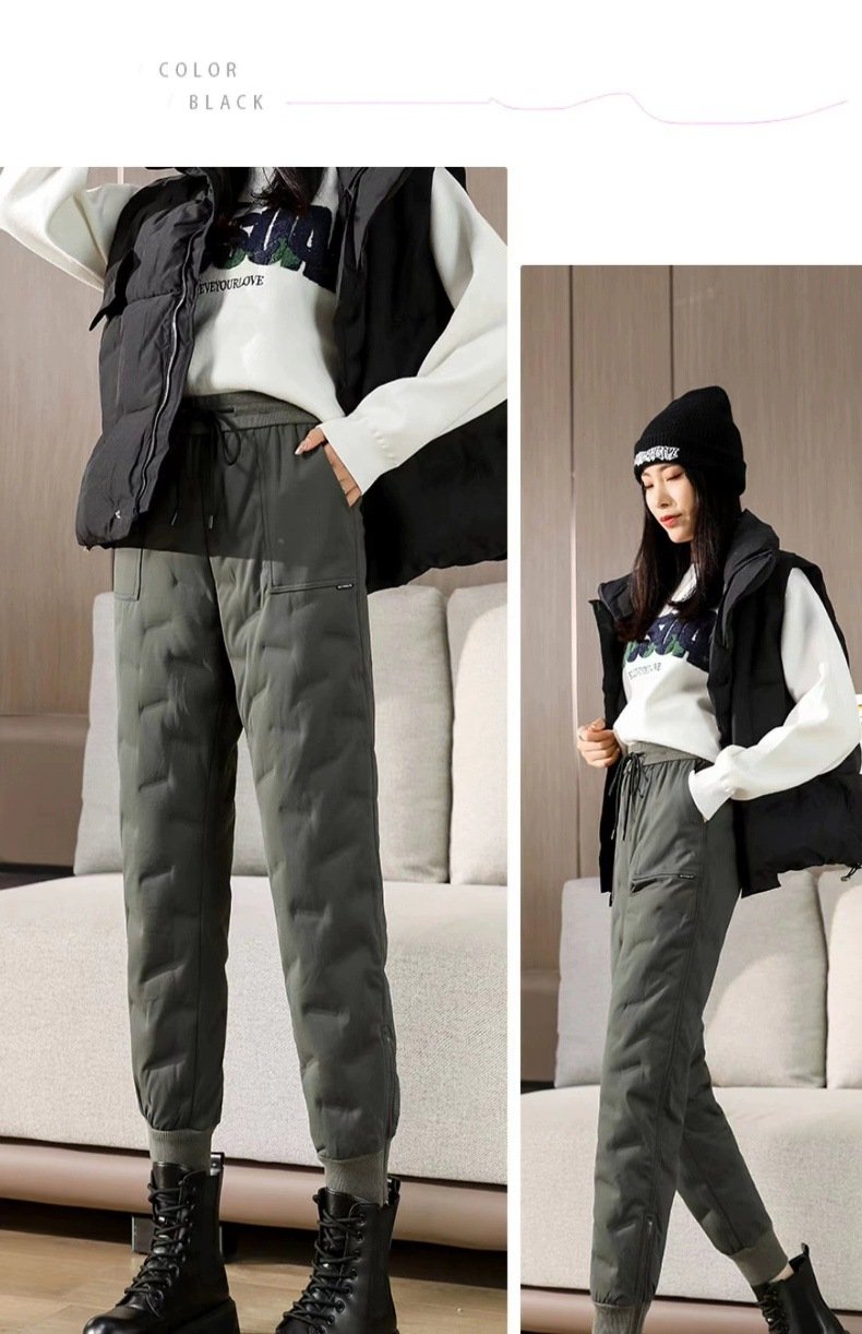 レディース パンツ ゆったり コットン 綿 冬 きれいめ 通勤 ボトムス 防寒 切り替えデザイン 厚手 ポリエステル