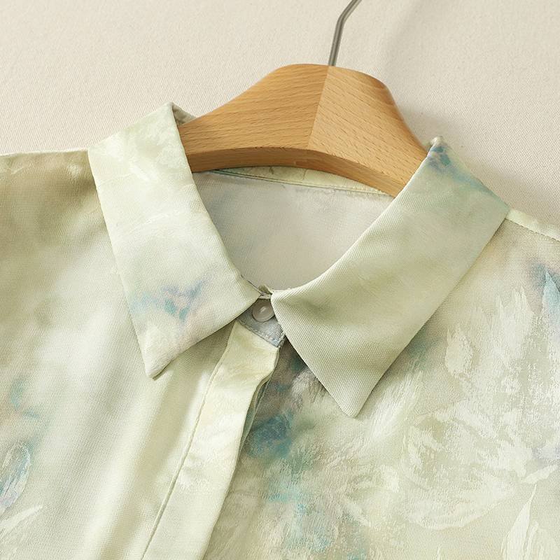 レディース ブラウス シャツ トップス 半袖 ゆったり 春夏 きれいめ 通勤 前開き 春 夏 シンプル 上品 サテン