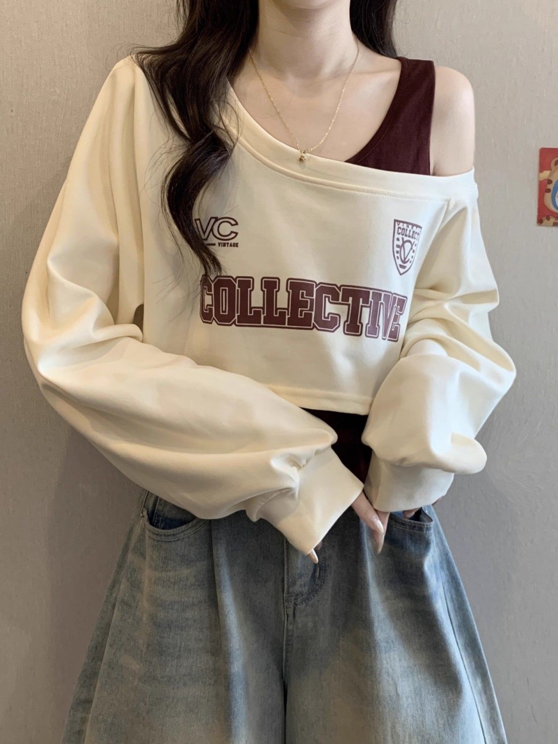 レディース トップス スウェット ツーピーストップス アシンメトリー 長袖 タンクトップ ワンショルダー かわいい カジュアル おしゃれ かっこいい こなれ感 ラフ スポーティー ガーリー ルーズ 個性的 存在感 キュート 学生風 アメリカン アクティブ 無地 ロゴ 春 秋 通勤 学生 デート お出かけ アウトドア イベント 旅行 公園 女子会 休日 ショッピング 合コン カフェ ランチ 重ね着 韓国 モテ トレンド S M L XL 2XL 大きいサイズ グレー ベージュ ベーシックカラー 秋カラー