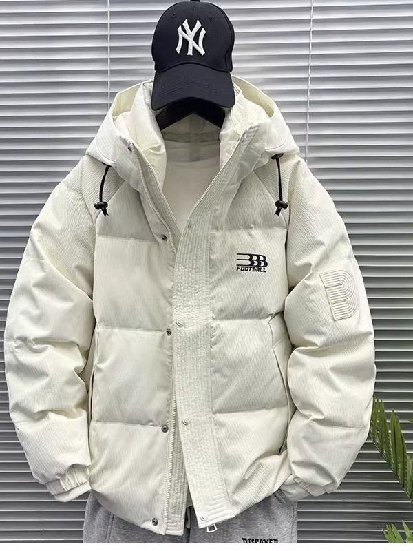 ジャケット 無地 ゆったり ワイド 秋冬 秋 体型カバー 膝丈 シンプル 冬 ダウン アウトドア 厚手 フード ダウンジャケット