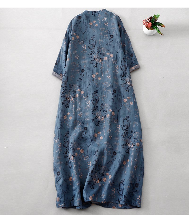 ワンピース ドレス 長袖 春夏 レトロ 韓国ファッション 春 夏 ラウンドネック 上品 チャイナドレス