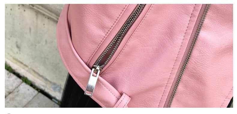 レディース ジャケット アウター 上着 羽織 前開き レザージャケット ライダースジャケット ショート 長袖 Vネック 襟付き タイト スリム 細身 ファスナー ポケット フェイクレザー かわいい シンプル カジュアル おしゃれ こなれ感 クール キュート ナチュラル 無地 春 秋 ママ 通勤 学生 学校 通学 デート お出かけ 旅行 女子会 休日 ショッピング お花見 カフェ 普段使い 着回し M L XL 2XL 3XL 大きいサイズ ブラック ピンク ベーシックカラー