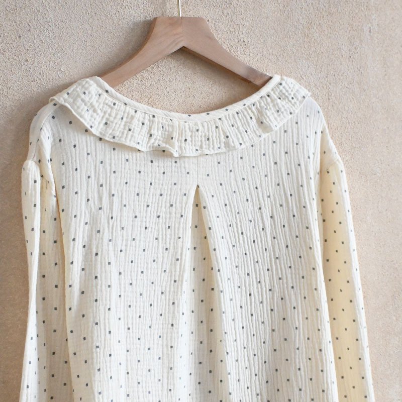ワンピース ドレス 長袖 秋 レース ラウンドネック シフォン ロング コットン ガーゼ
