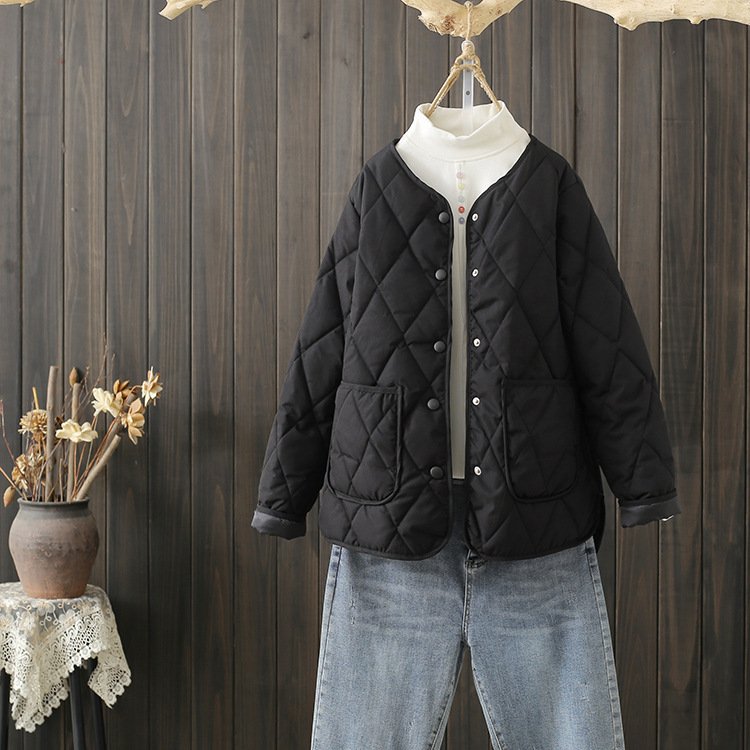 レディース トップス 長袖 ゆったり 冬 体型カバー 大きいサイズ ショート ラウンドネック 上品 薄手 襟なし ポリエステル