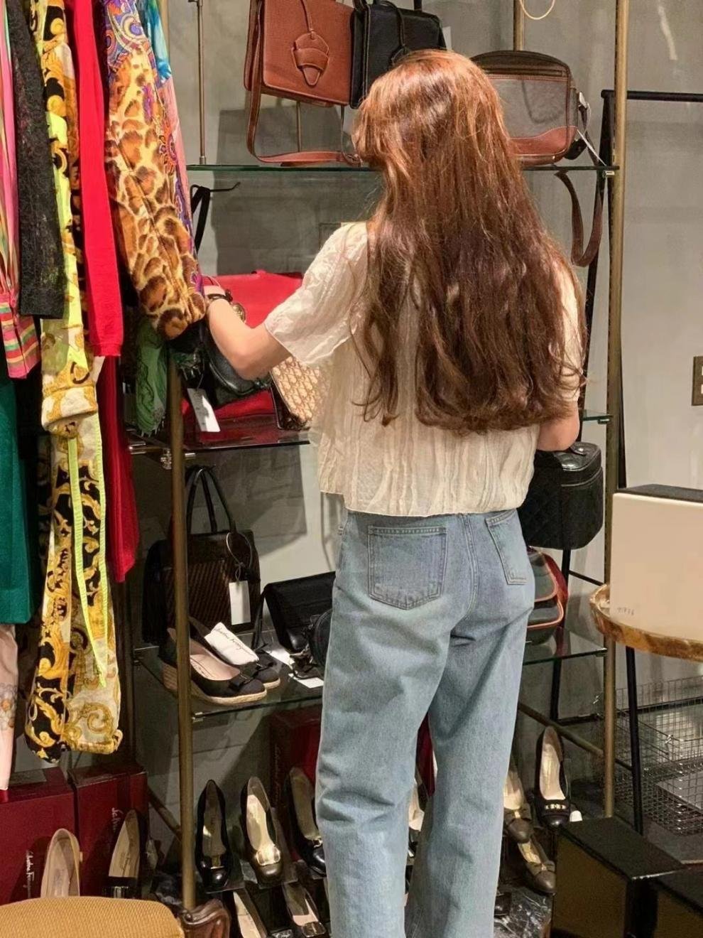 レディース シャツ トップス 無地 ゆったり 春夏 カジュアル きれいめ 韓国風 前開き 春 ショート 夏 ラウンドネック シンプル 上品 切り替えデザイン タイ ポリエステル