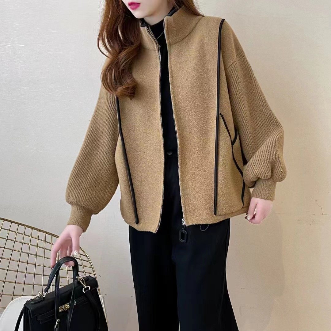 レディース コート 長袖 ゆったり 秋冬 秋 体型カバー 冬 スタンドカラー 上着