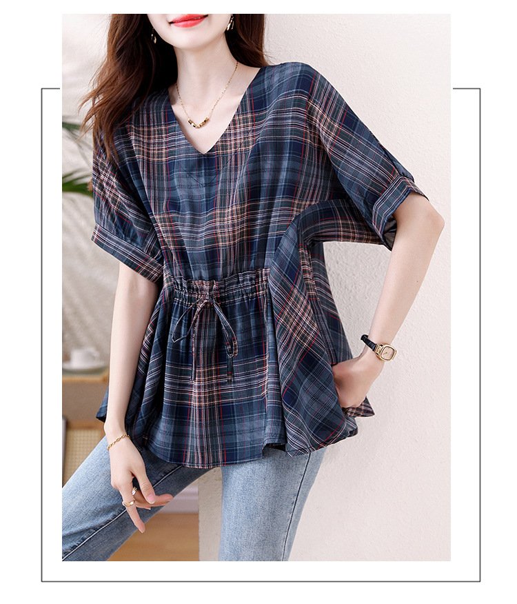 レディース シャツ 半袖 ゆったり 夏 秋冬 カジュアル 体型カバー 大きいサイズ 春夏 前開き 秋 レース 冬 シフォン 切り替えデザイン レースアップ ポリエステル