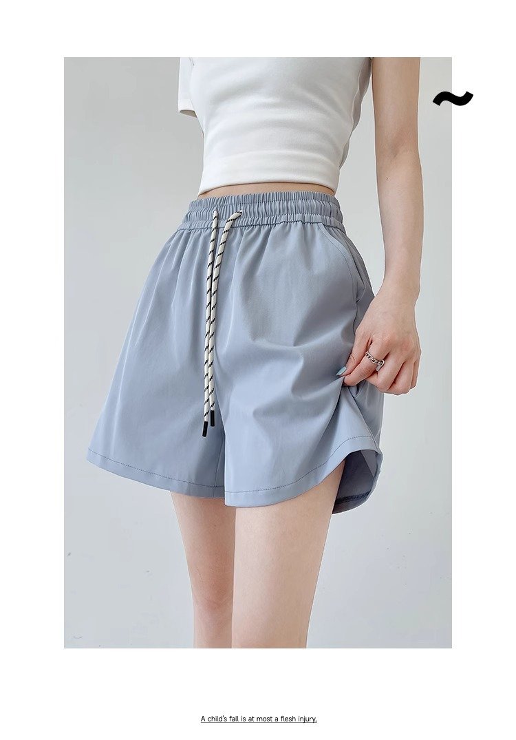 レディース パンツ ゆったり 春夏 カジュアル アメリカン 春 ショート 夏 ショートパンツ Aライン 切り替えデザイン タイ 速乾 ポリエステル