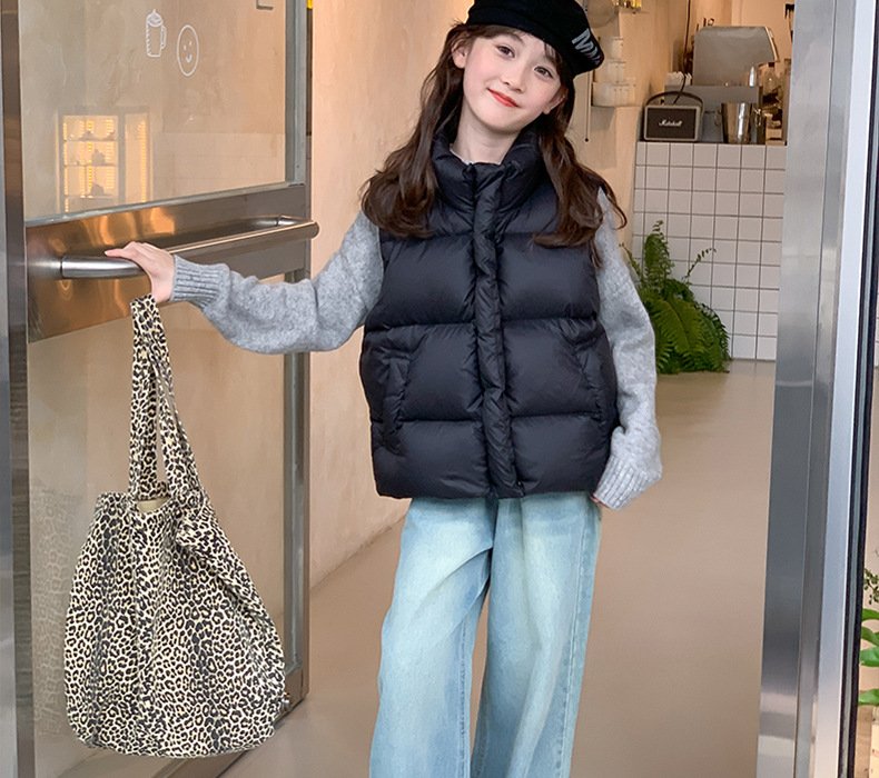 レディース トップス ベスト ノースリーブ 無地 ゆったり 体型カバー 袖なし ショート 男女兼用 シンプル ブラック ダウン ベージュ インナー