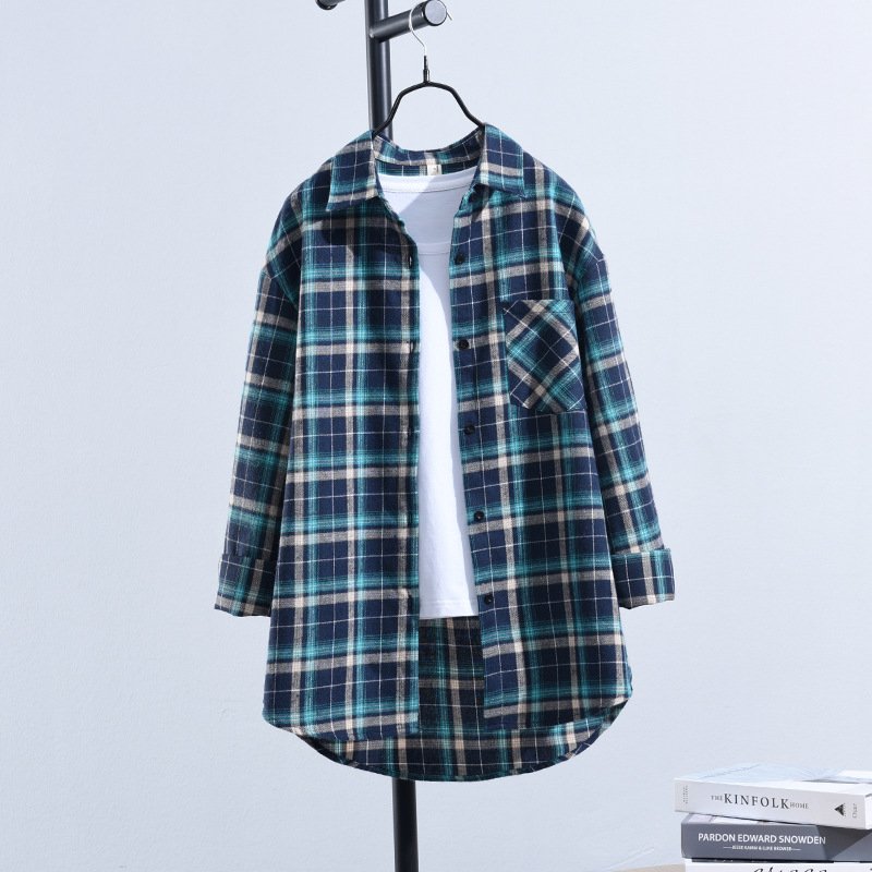 レディース シャツ ジャケット 長袖 チェック柄 ゆったり コットン 綿 春 秋 レトロ 体型カバー おしゃれ 韓国風 春夏 前開き 学生 ブラック 切り替えデザイン イエロー 襟付き ピンク アウター グリーン