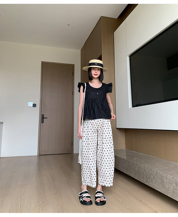 お腹切り替え ウエスト調整ゴム プレママ レディース パンツ ボトムス ワイドパンツ タックパンツ アンクル丈 ワイド フェミニン ハイウエスト ウエストゴム 切り替えデザイン ポケット かわいい 大人可愛い きれいめ シンプル カジュアル おしゃれ こなれ感 ガーリー キュート ナチュラル ドット柄 水玉 春 夏 マタニティ デート お出かけ 旅行 女子会 休日 ショッピング カフェ ランチ お家時間 楽ちん 普段使い 着回し M L XL 2XL 大きいサイズ ベージュ ベーシックカラー 春カラー
