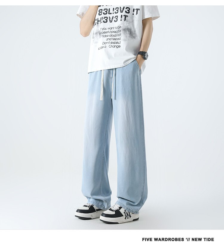 パンツ ゆったり ワイド デニム 春夏 春 夏 ストレートパンツ ロング ストレート 薄手