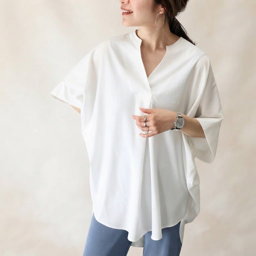 シャツ ボーダー ストライプ 無地 ゆったり 春夏 体型カバー 夏服 前開き Vネック 春 夏 シンプル 韓国ファッション カバーオール