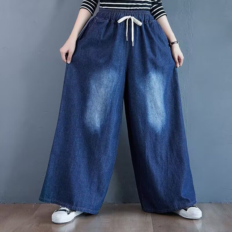 レディース パンツ ゆったり デニム 秋冬 秋 レトロ 大きいサイズ ボトムス 冬 ストレートパンツ ストレート エスニック デニムパンツ
