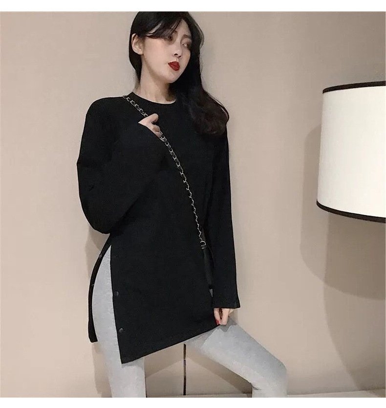 レディース Tシャツ 長袖 無地 ゆったり 秋冬 秋 カジュアル ラウンドネック シンプル 冬 韓国ファッション ロング シャツ ストレッチ ポリエステル